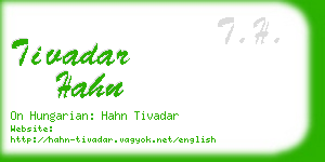 tivadar hahn business card